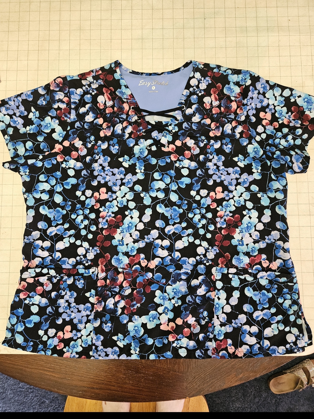 Floral V-Neck Women’s Scrub Top